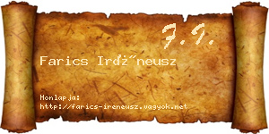Farics Iréneusz névjegykártya